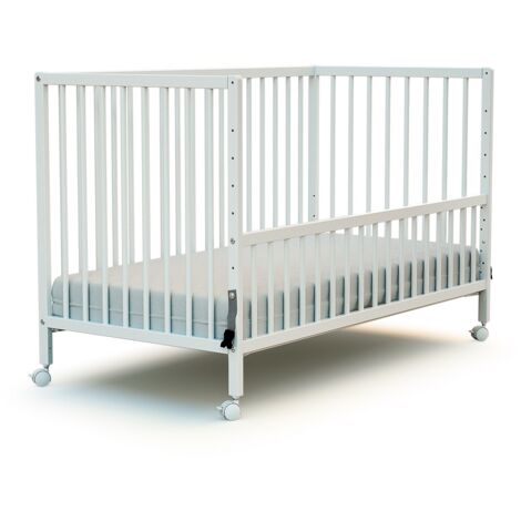 Lit bébé cododo en hêtre massif 60 x 120 cm – 4 roulettes multidirectionnelles – 5 positions de sommier – Mode co-sommeil – Webaby