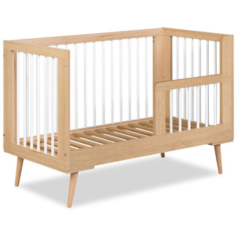 Lit bébé évolutif 120x60cm Hetre SOPHIE barreaux amovible avec barrière inclus