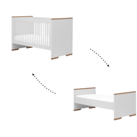 Lit bébé évolutif Pinio Snap Blanc et bois