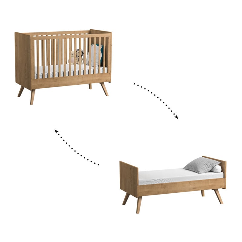 Lit bébé évolutif VOX Vintage Bois