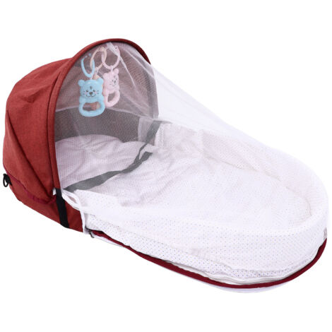 Lit bébé pliable avec moustiquaire douce, lit de voyage portable pour bébé avec couverture