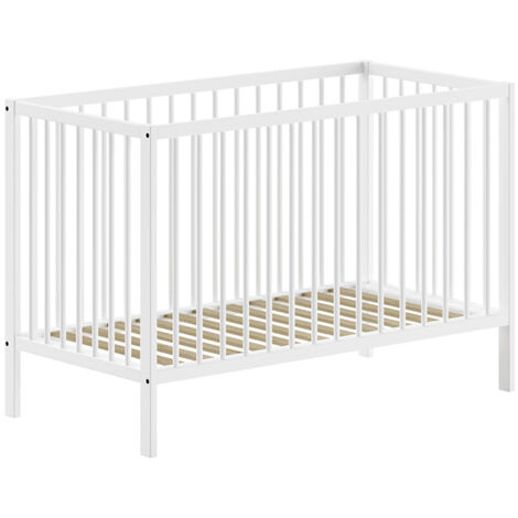 Lit bébé réglable 60x120 cm en hêtre blanc - KALSTA