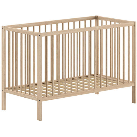 Lit bébé réglable 60x120 cm en hêtre naturel - KALSTA