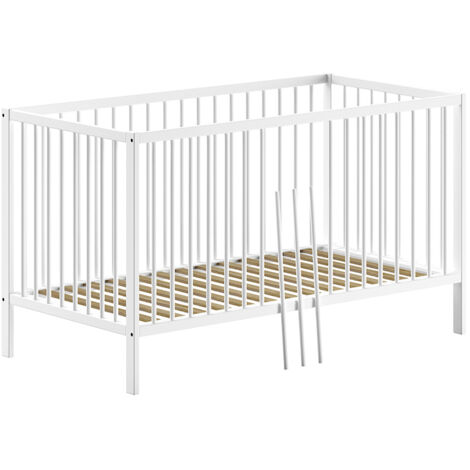 Lit bébé réglable 70x140 cm en hêtre blanc - KALSTA