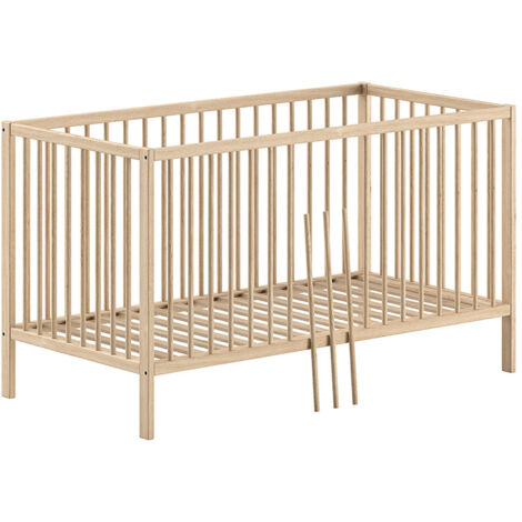 Lit bébé réglable 70x140 cm en hêtre naturel - KALSTA