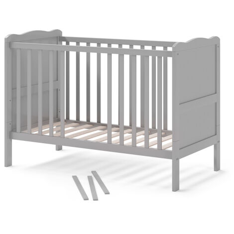Vitalispa – Lit évolutif bébé gris 60x120 cm – Bois de pin naturel – Protection contre les chutes – Design moderne et fonctionnel