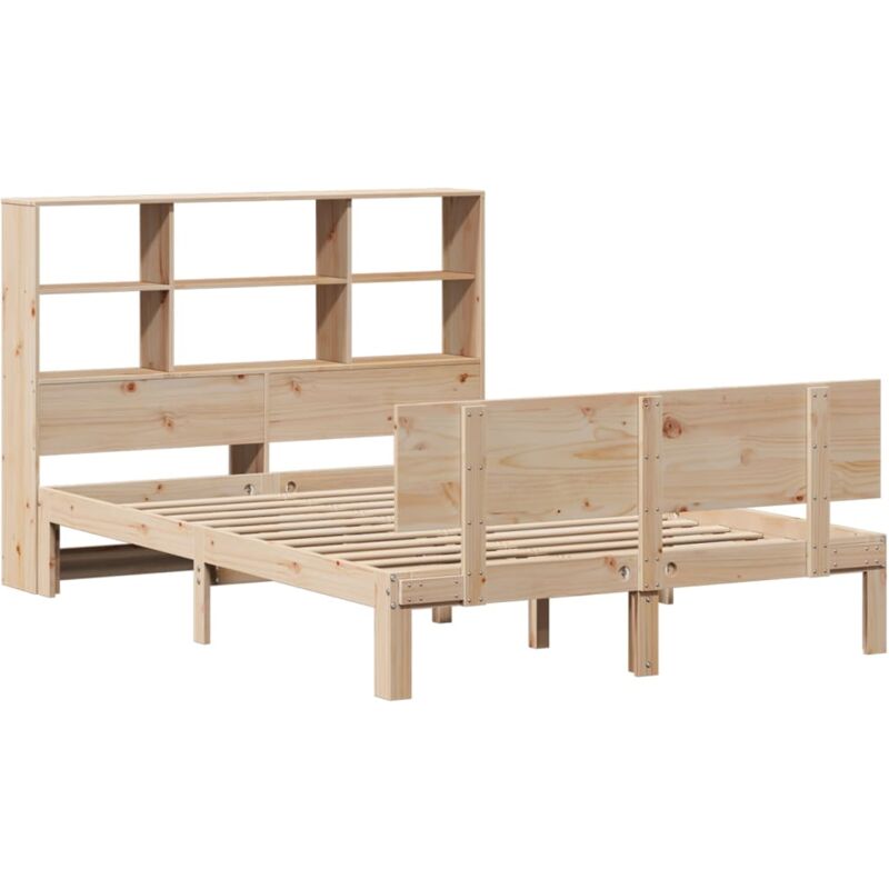 Vidaxl - Lit bibliothèque sans matelas 160x200 cm bois massif de pin