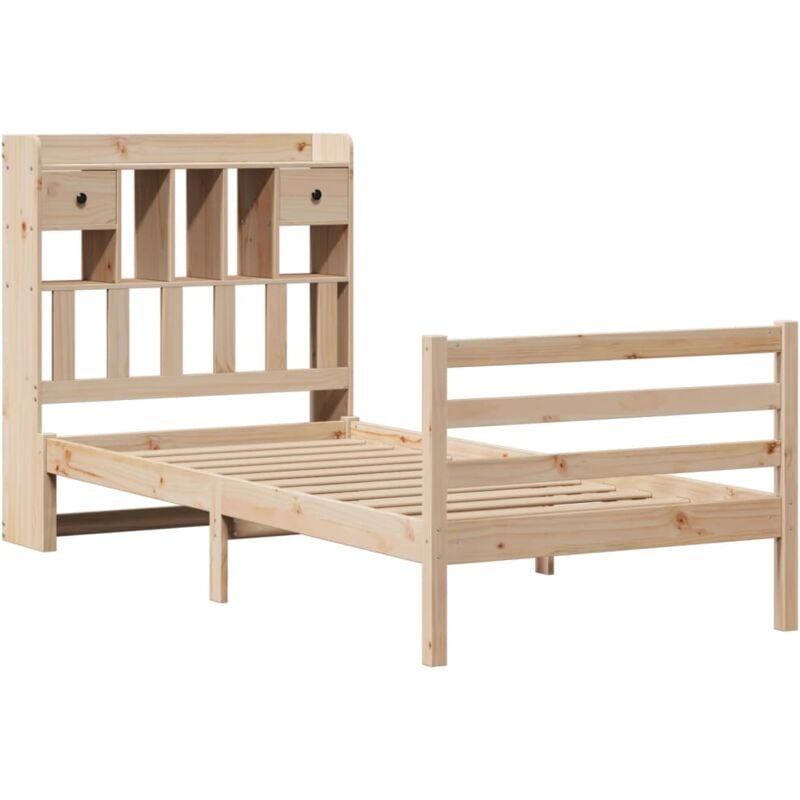 Vidaxl - Lit bibliothèque sans matelas 90x190 cm bois de pin massif