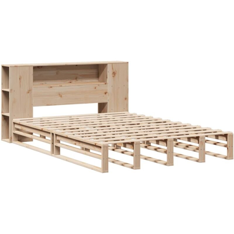 Vidaxl - Lit bibliothèque sans matelas 120x190 cm bois massif