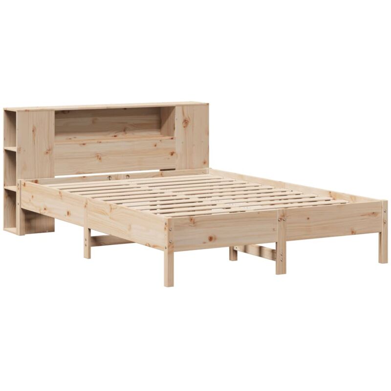 Lit bibliothèque sans matelas 160x200 cm bois massif de pin Vidaxl