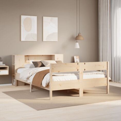 Lit bibliothèque sans matelas 160x200 cm bois massif de pin vidaXL