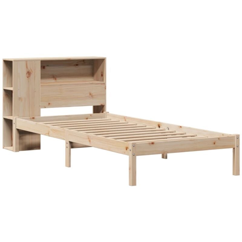 Lit bibliothèque sans matelas 90x190 cm bois de pin massif Vidaxl