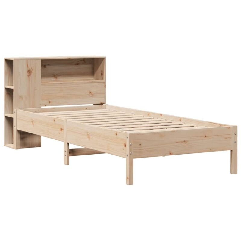 Lit bibliothèque sans matelas 90x190 cm bois de pin massif Vidaxl
