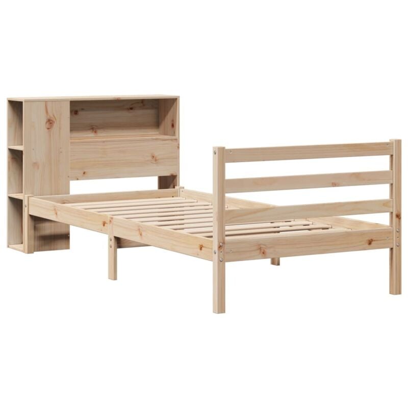 Lit bibliothèque sans matelas 90x200 cm bois de pin massif Vidaxl