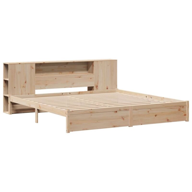 Vidaxl - Lit bibliothèque sans matelas 200x200 cm bois massif de pin