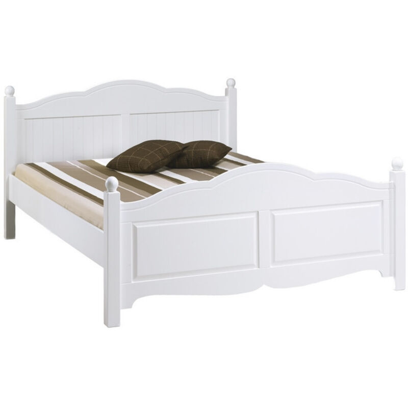 Lit Blanc 2 Places Pour Couchage 160 x 200 Style Anglais L 169 H 100 P 208 cm
