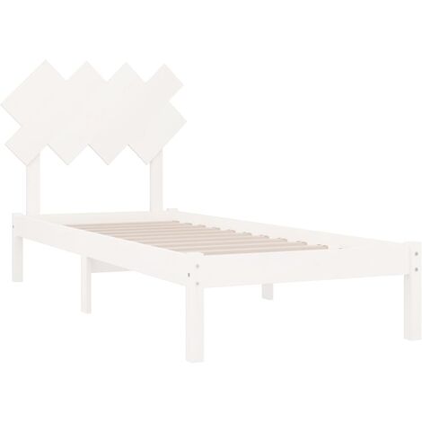 Lit Blanc 90x190 Simple Bois massif
