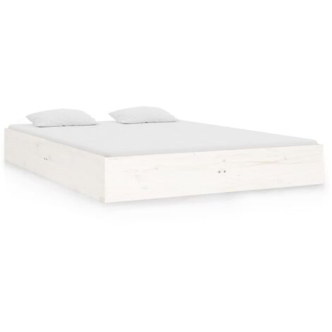 Lit Blanc Bois massif 120x190 Petit double 2