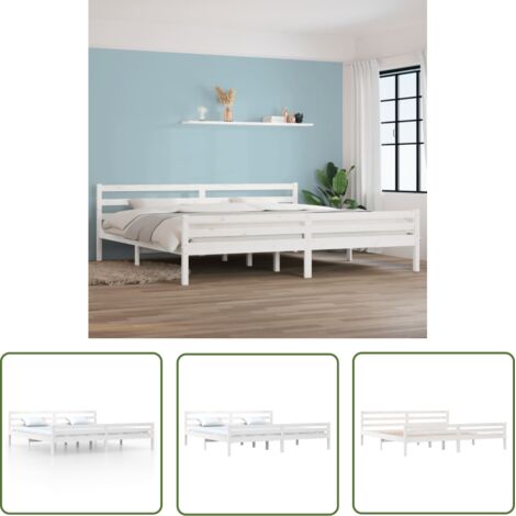 Lit Blanc Bois massif 200x200