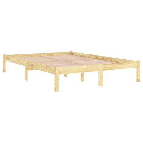 Lit Bois de pin massif 140x190 3