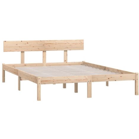 Lit Bois de pin massif 140x190 Natura