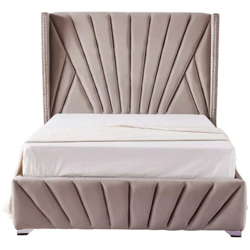 Lit king 180x200 cm bonifacio Velours gris