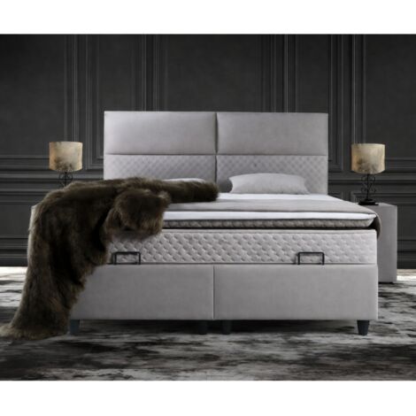 Lit boxspring complet 180cm + matelas + surmatelas LONE