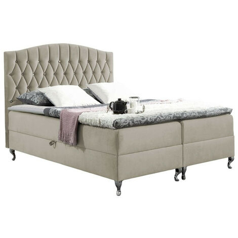 Lit boxspring Urbs, Paros 2, Continental, Double, 180x200, Tissu, Disponible, 182x207x138cm