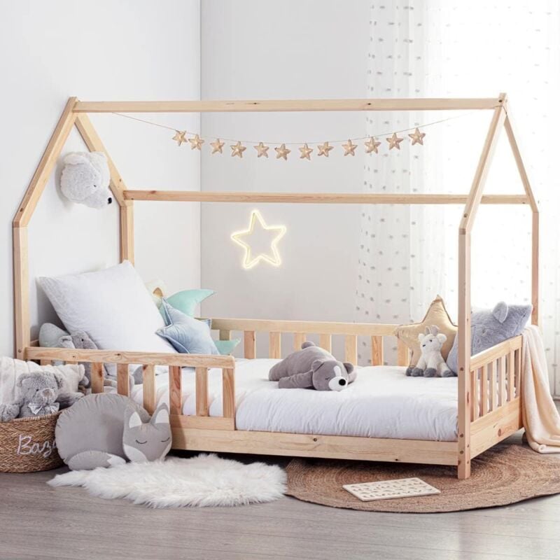 Lit Cabane Enfant Atmosphera Bosco - 90 x 190 cm - Sans matelas