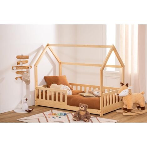 KONTARBOOR Lit cabane enfant 80 x 160 cm ATMOSPHERA + MATELAS