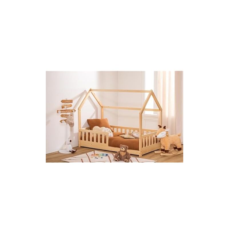 Atmosphera - Lit cabane enfant 80 x 160 cm sans matelas