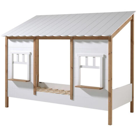Lit Cabane Enfant "Housebed IV" 90x200cm Blanc