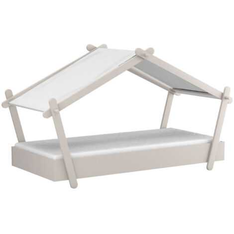 Lit cabane enfant moderne gris clair Mallaury