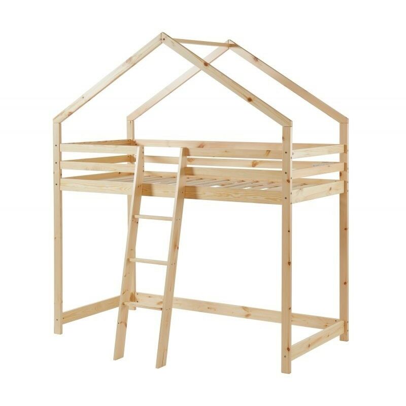 Laïba Kids - Lit Cabane Mezzanine Jardin Des Petits Dormeurs Beige 90x190