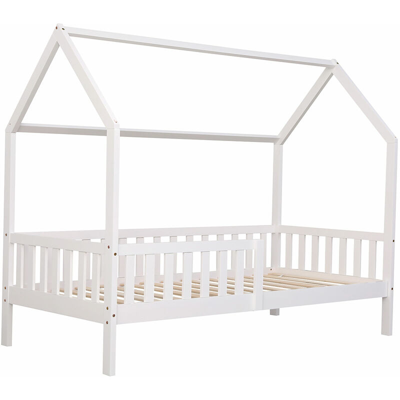 Happy Garden - Lit cabane pour enfant 190x90cm blanc marceau