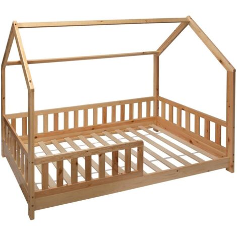 Lit cabane pour enfant Bosco 90 x 190 cm en bois