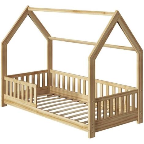 Lit cabane pour enfant Bosco 90 x 190 cm en bois