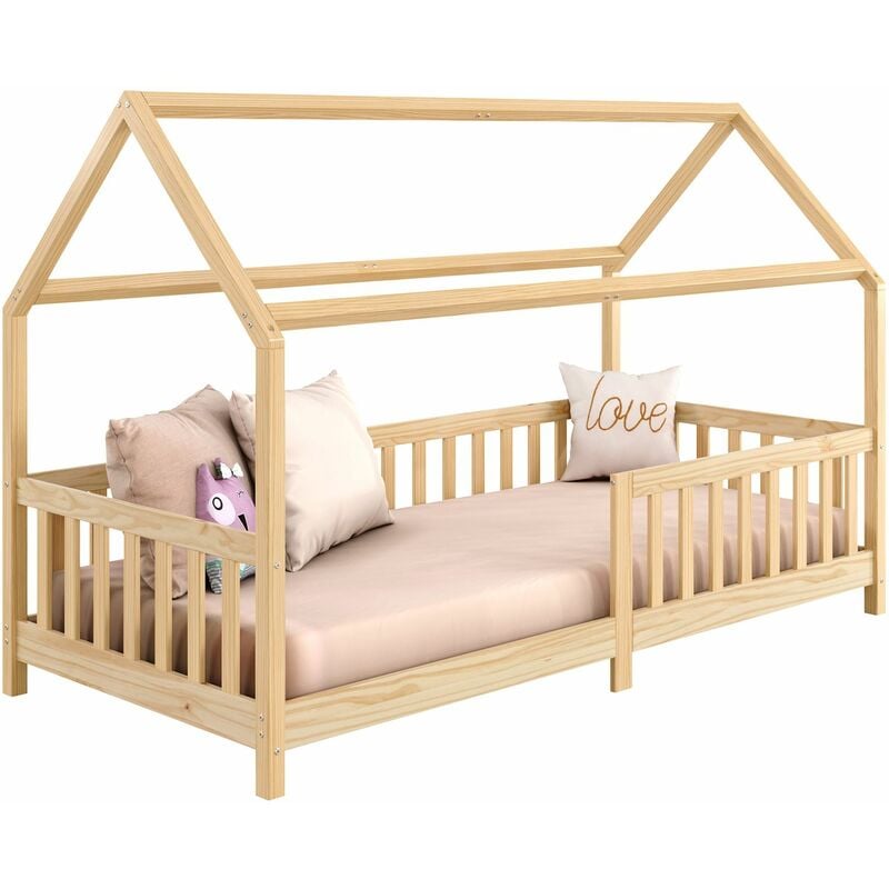 Idimex - Lit cabane nina 90 x 200 cm, en pin massif finition naturelle