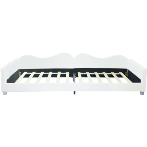 Lit-canapé pour enfants 90x200 avec dossier et accoudoirs, blanc