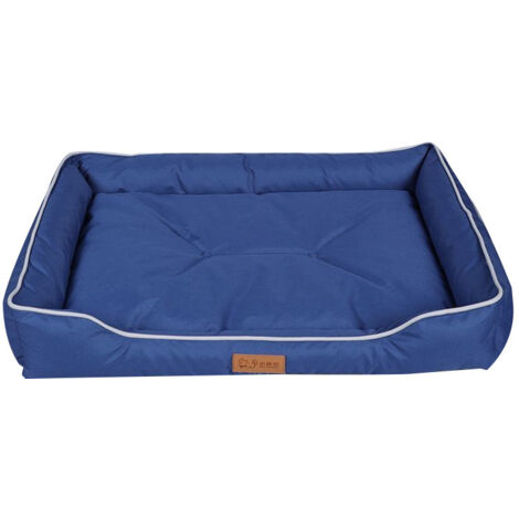 Lit carré pour chien et chat XL bleu 84×56×14cm, tapis refroidissant été, résistant aux morsures, pour races moyennes à grandes