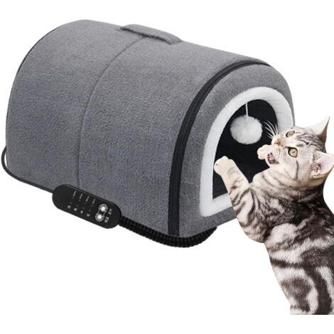 Lit Chauffant pour Chat, Niche pour Chat, Amovible et