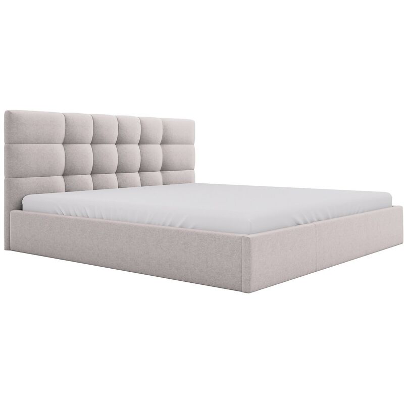 Pascal Morabito - Lit coffre 200 x 200 cm - Tissu - Beige - eliava de