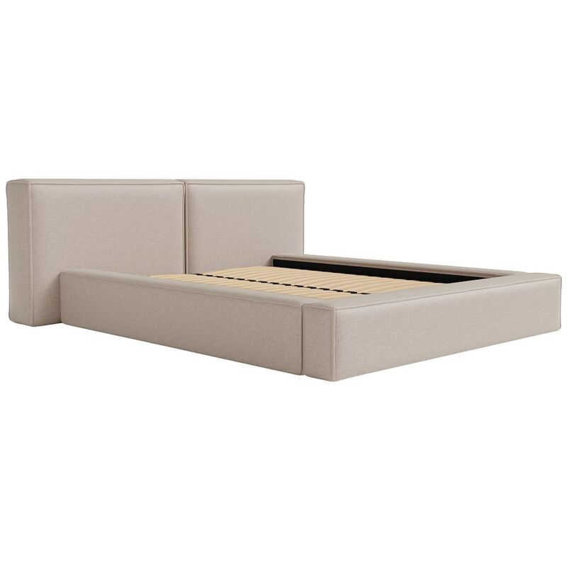 Lit coffre 140 x 190 cm - Tissu - Beige - TIMANO de Pascal Morabito