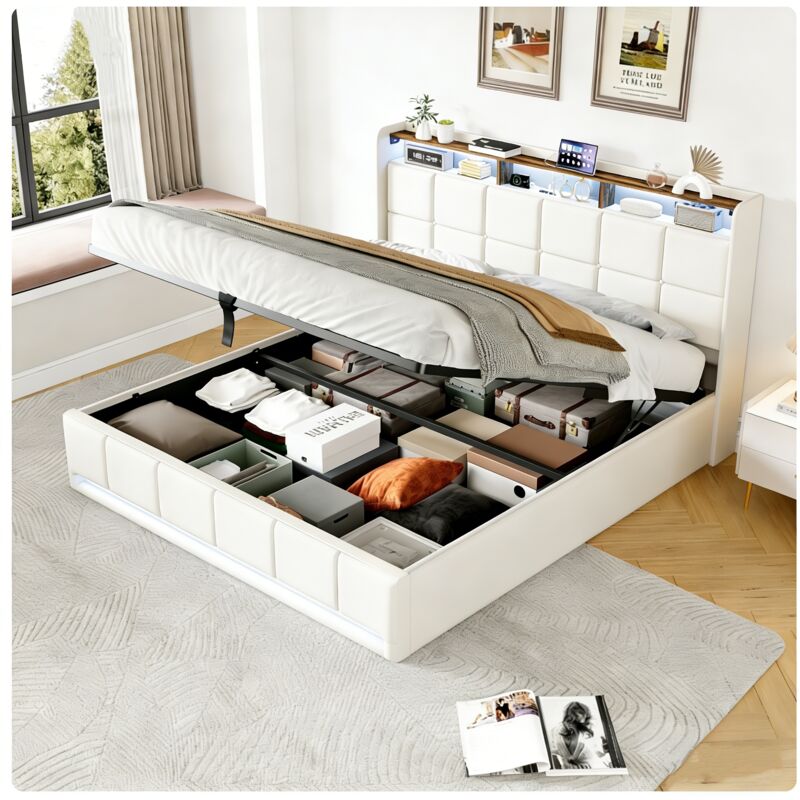 Lit coffre 140x190,lit 140x190 avec sommier,lit double capitonné,lit