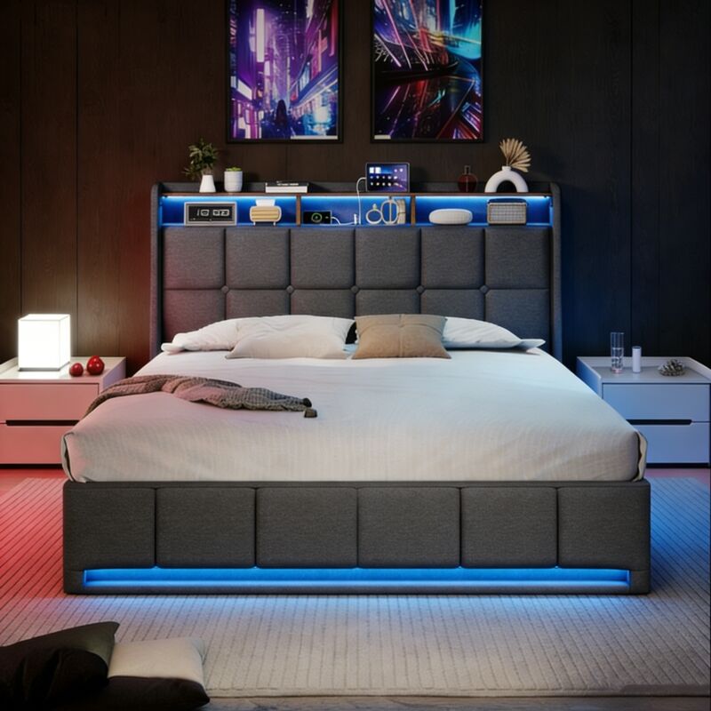 Lit coffre 140x190,lit 140x190 avec sommier,lit double capitonné,lit