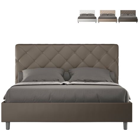 Lit coffre 160x190 sommier design moderne Priya M  Couleur: Marron - Version: Modèle standard