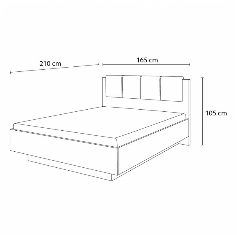 Lit 160x200 cm ARCOMA Marron - Marron