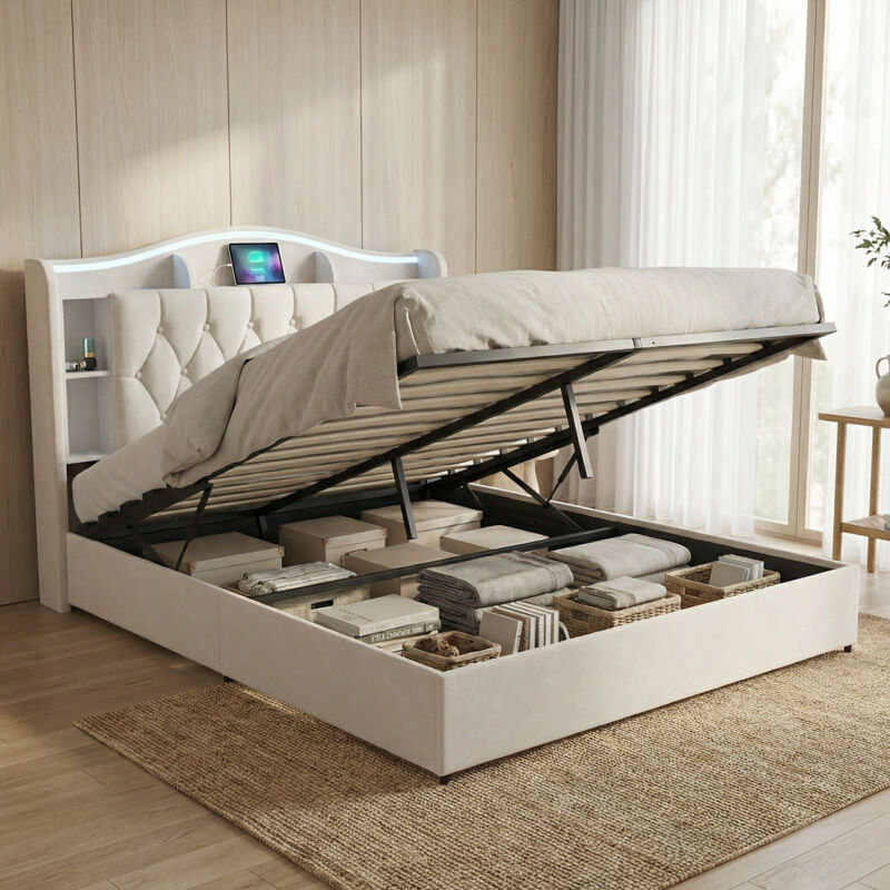 Lit coffre 160x200 avec sommier