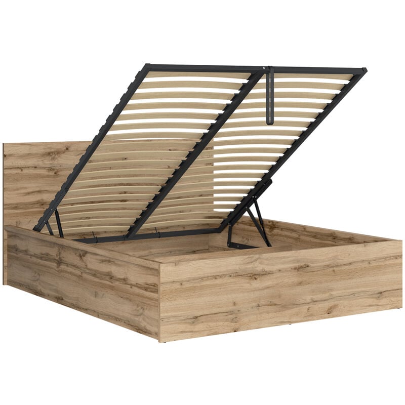 Lit coffre 160x200 sommier inclus Edwin Bois