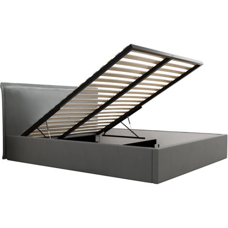 Lit coffre 160x200 sommier inclus Velis Gris